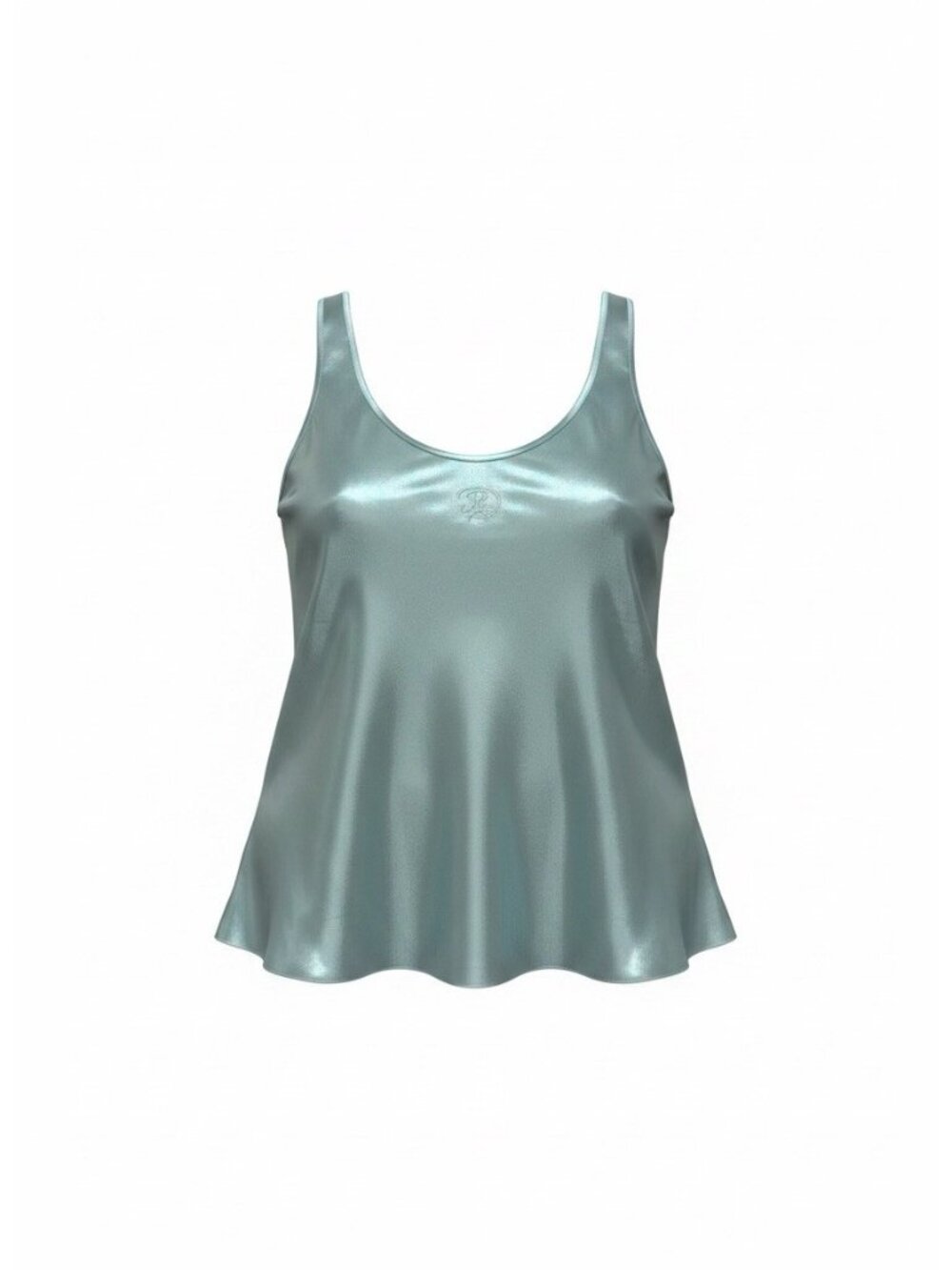 Women's Oscar de la Renta Pink Label Sleeveless SatinSleep Top Size M Turquoise